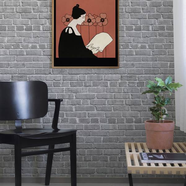 Panorama-Tapete Another Brick Grau - Papier - 480 x 280 x 480 cm