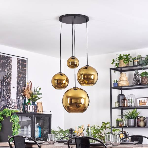 Pendelleuchte Cesaro Gold - Metall - 20 x 147 x 54 cm