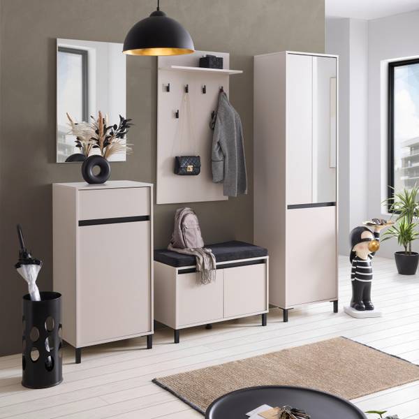Garderobenpaneel ARRAN Beige - Holzwerkstoff - 63 x 115 x 20 cm