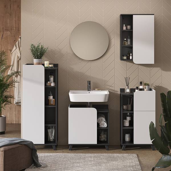 Badschrank Karen 54648 Anthrazit - Weiß