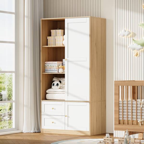 Kinderkleiderschrank NaturLucy Braun - Holzwerkstoff - 90 x 180 x 50 cm