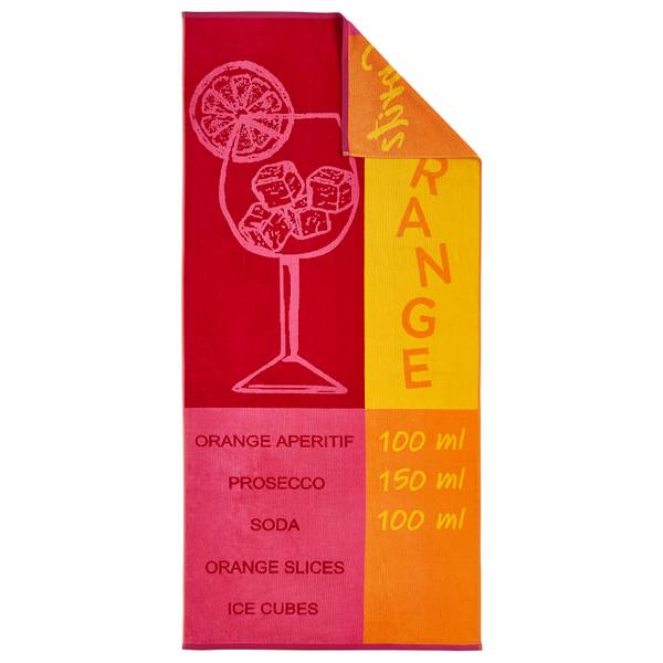 Strandtuch Aperitif Rot - Baumwollstoff - 80 x 1 x 180 cm