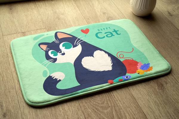 Badteppich Katze Tiere 75 x 45 x 75 cm