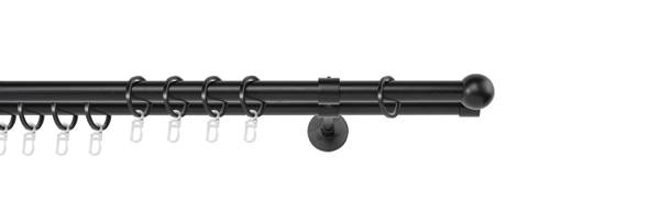 Gardinenstange auf Maß wire-ball II Schwarz - Breite: 230 cm