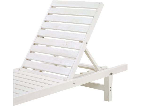 Bain de Soleil en bois  Rawai  - Blanc Blanc - Bois massif - 65 x 96 x 194 cm