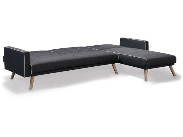 Ecksofa jules Grau - Textil - 148 x 75 x 275 cm