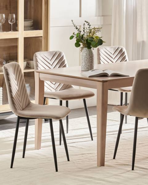 Stuhl HAVRE 4-tlg Beige - Schwarz