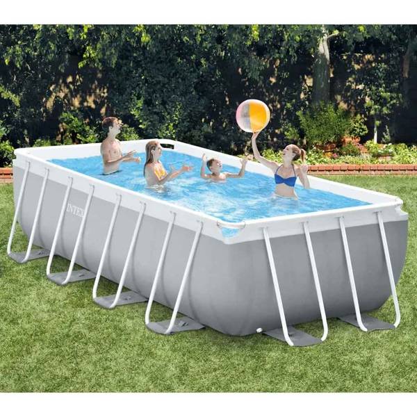 Aufstellpool 3202761 Grau - Metall - 244 x 107 x 488 cm