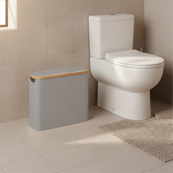Toilettenpapier Aufbewahrung 12 Rollen Braun - Grau - Polyester - 43 x 38 x 17 cm