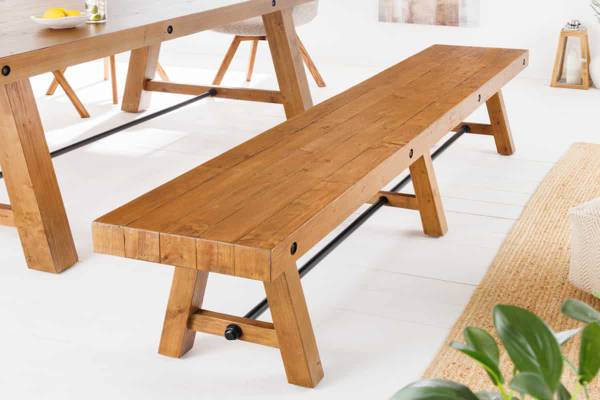 Sitzbank FINCA Braun - Eisen - 240 x 46 x 40 cm