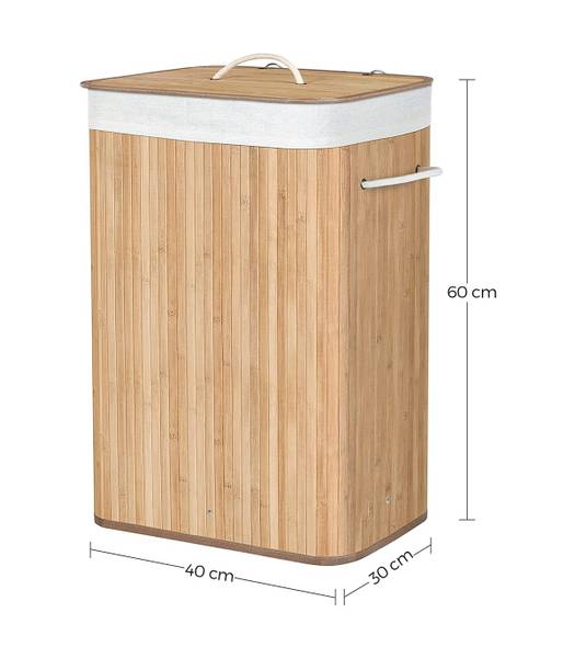 Wäschekorb Mondeville Bambus / Webstoff - Braun