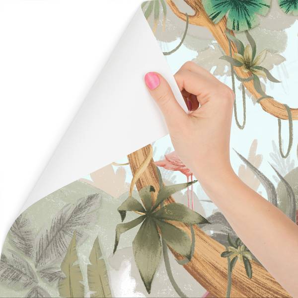 Papier Peint Pour Enfant OISEAUX Plantes Beige - 300 x 210 x 210 cm