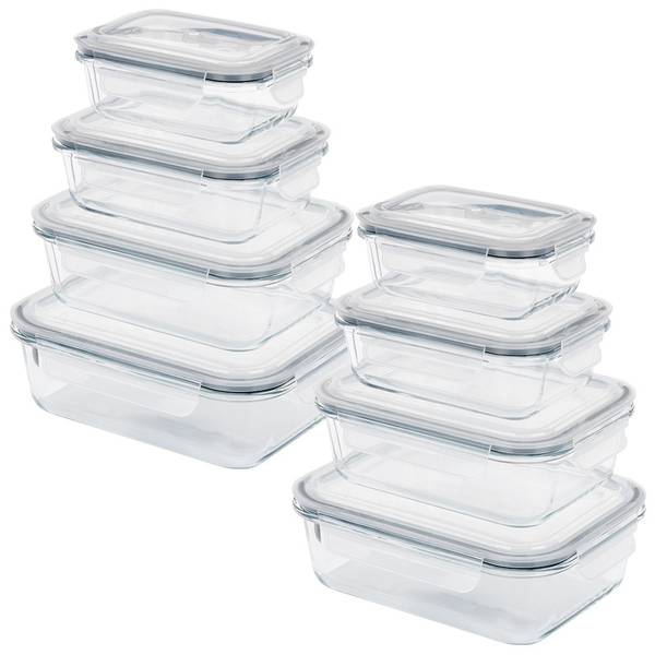Lebensmittelbehälter 8er Set SET510 Glas - 17 x 8 x 23 cm