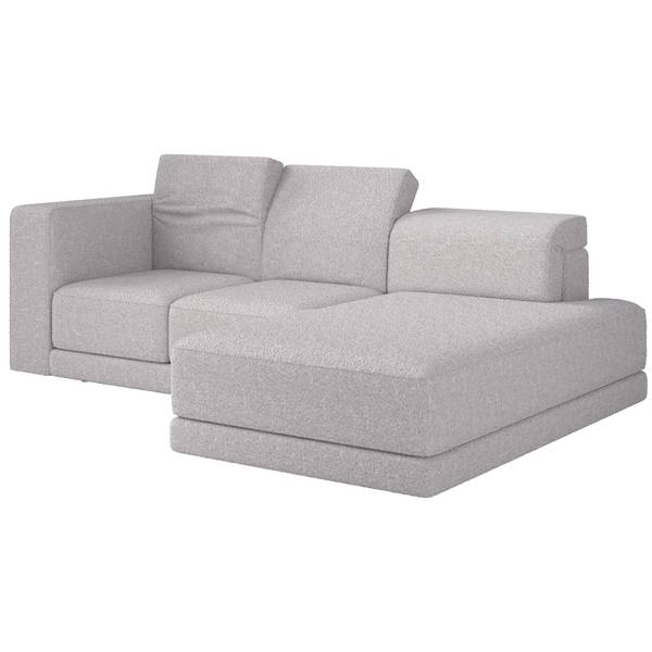 Ecksofa Novals Hellgrau - Bouclé - Polyamid - Webstoff