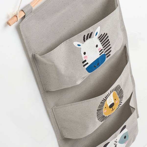 Hänge-Aufbewahrung "Animals" Grau - Kunststoff - 60 x 1 x 20 cm