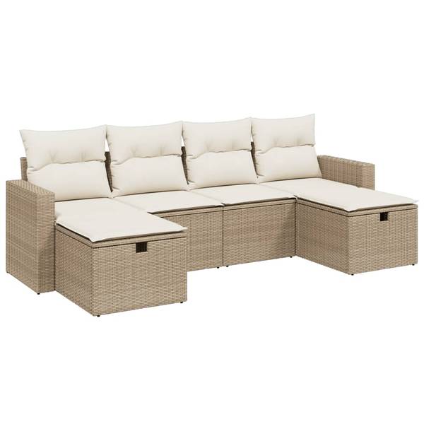 Garten-Lounge-Set 3036423-1 (6-teilig) Beige - Creme - Weiß