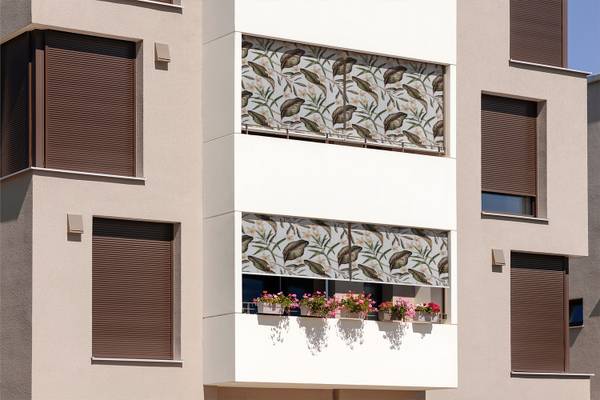 Außenrollo Aestiva Forme Grün - Textil - 40 x 180 x 1 cm
