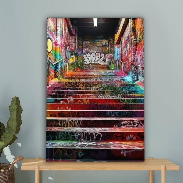CANVAS SCHILDERIJ Trap 60 x 90 cm