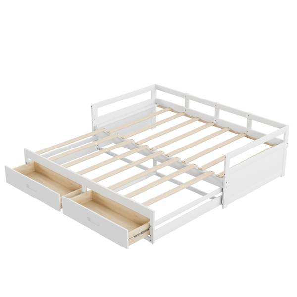 Slaapbank Woody Ⅱ wit - grenenhout - 184 x 60 x 205 cm