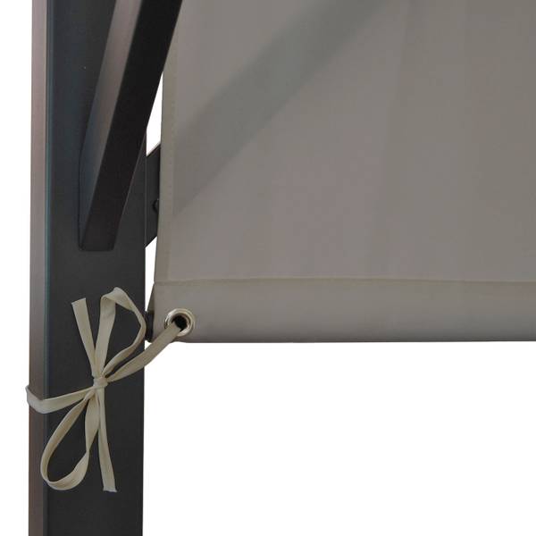 Pergola Beja Grau - Polyester - Stahl - 305 x 212 x 305 cm
