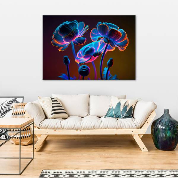 Tableau déco fleurs nature 100 x 70 cm
