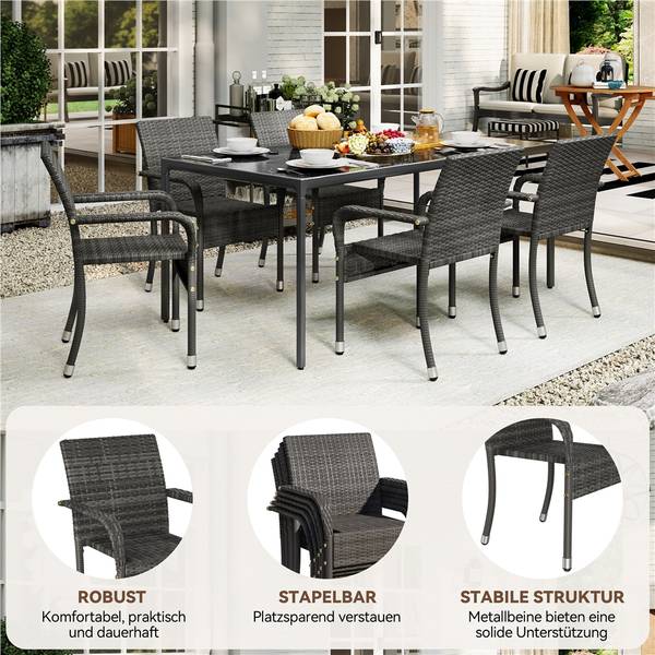 Gartenstuhl ARH29 2er Set Grau