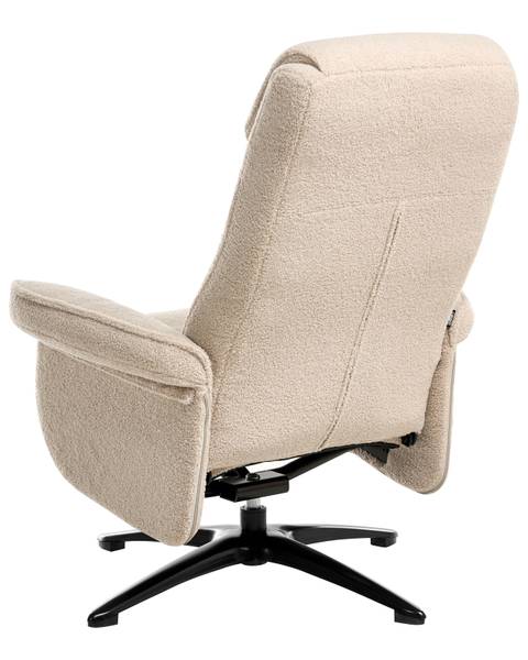 Fauteuil de relaxation GERAS Beige - Noir - Fibres naturelles - 81 x 86 x 89 cm