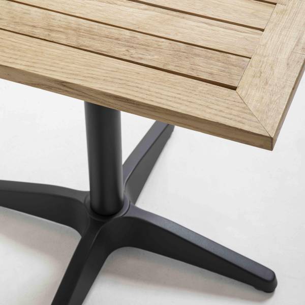 Bistrotisch mit 4 Stühle Time square Braun - Massivholz - 70 x 70 x 70 cm
