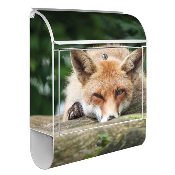 Briefkasten Stahl Fuchs Relax Weiß - Stahl - 38 x 46 x 13 cm
