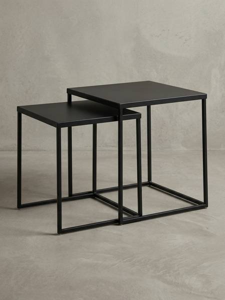 Satztisch MELIDES 2er-Set Schwarz - Stahl - 40 x 45 x 40 cm