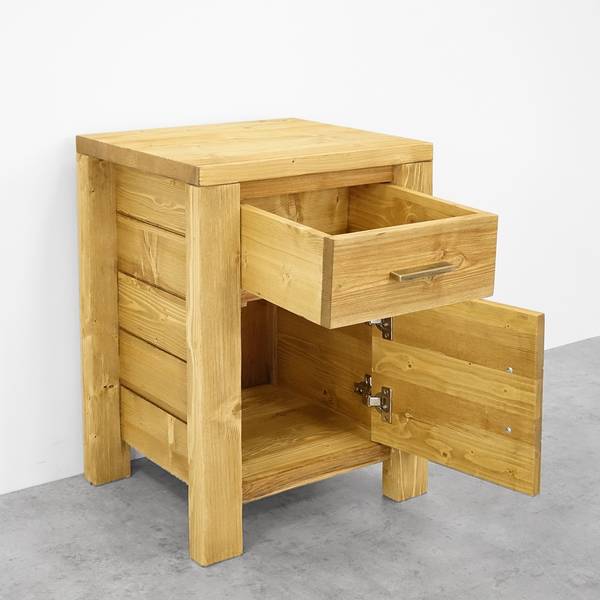 Table de chevet Midland Jaune - Épicéa - 45 x 60 x 38 cm