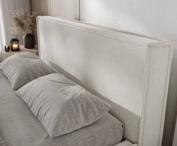 Polsterbett Sato mit Stauraum 200x200 Creme - Liegefläche Breite: 200 cm