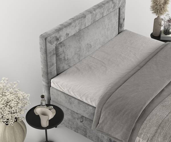 Boxspringbett Noble Bonellfederkern Grau - Liegefläche Breite: 180 cm