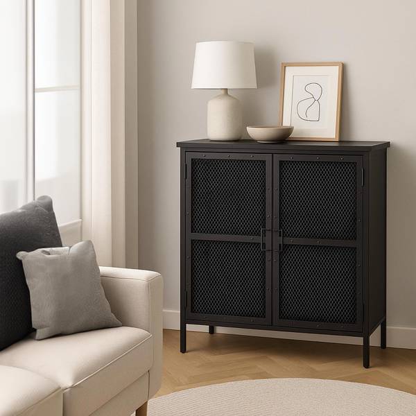 Commode de pharmacien O79 Noir - Fer - 80 x 94 x 35 cm