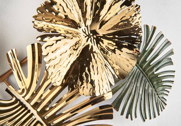 Wandbild VERDURE Gold - Metall - 7 x 49 x 90 cm