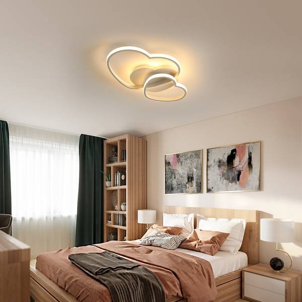 LED-Deckenleuchte Herzförmig A Weiß - Aluminium - Eisen - 33 x 8 x 50 cm