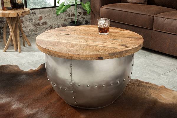 Couchtisch DRUMP STORAGE Braun - Mango - 68 x 44 x 68 cm