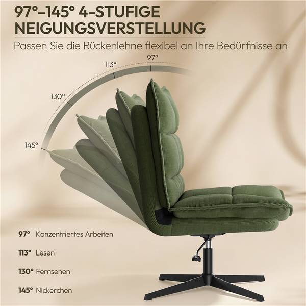 Bürostuhl ARL84 Grün - Metall - 76 x 107 x 88 cm