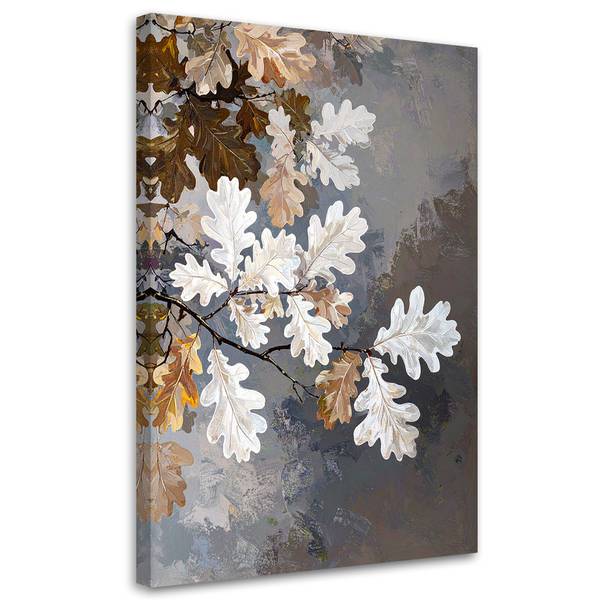 Wandbild Pflanzen Grau - Polyester - 60 x 90 x 3 cm