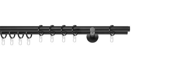 Gardinenstange auf Maß 2-Lauf match Schwarz - Breite: 180 cm