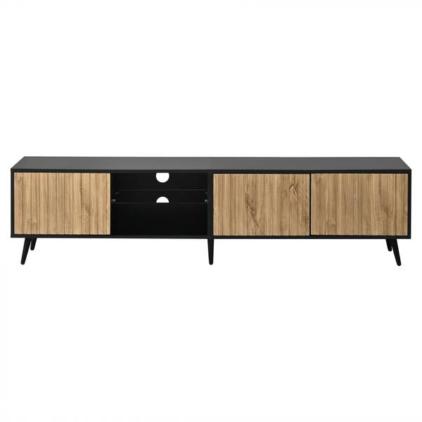 TV-Schrank Neptunus Ⅲ Schwarz - Braun - Holzwerkstoff - 31 x 44 x 175 cm