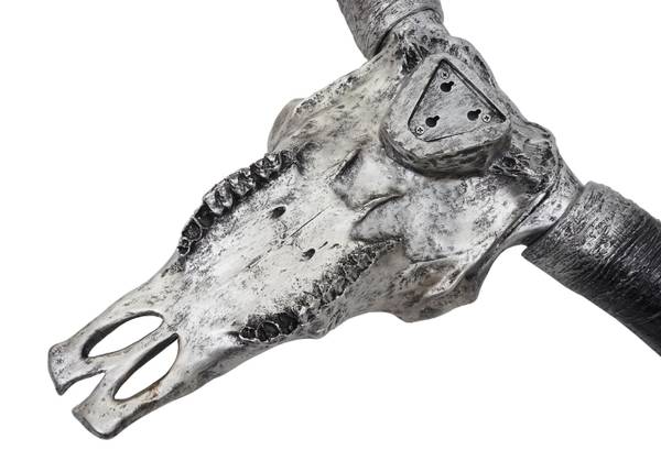 Deko Schädel A14 Stier Silber / Grau - Silbergrau