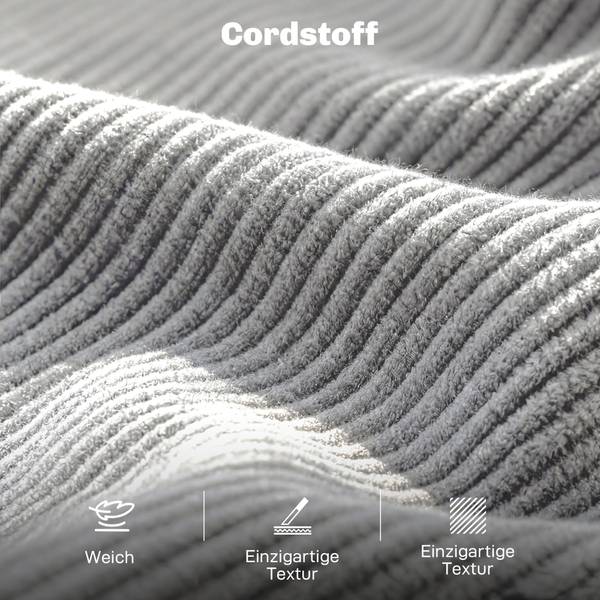 3 Sitzer Sofa 83B-652V00LG Grau - Cord - 80 x 86 x 188 cm