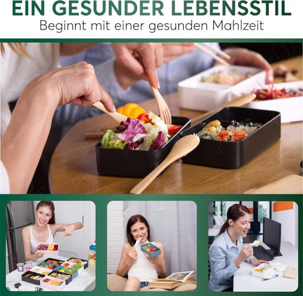 Bento Box Original Schwarz - Polypropylen - 11 x 11 x 19 cm