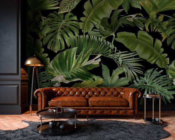 Panorama-Tapete Guyana Grün - Papier - 384 x 300 x 384 cm