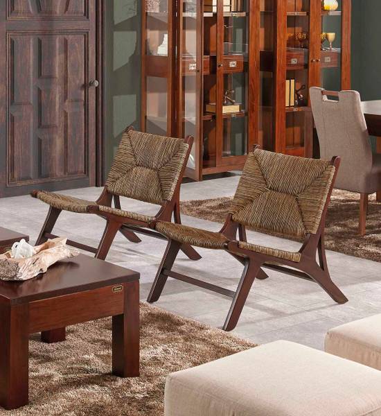 SESSEL AUS HOLZ UND PANDANO 60 x 83 x 75 Braun - Massivholz - 60 x 75 x 83 cm