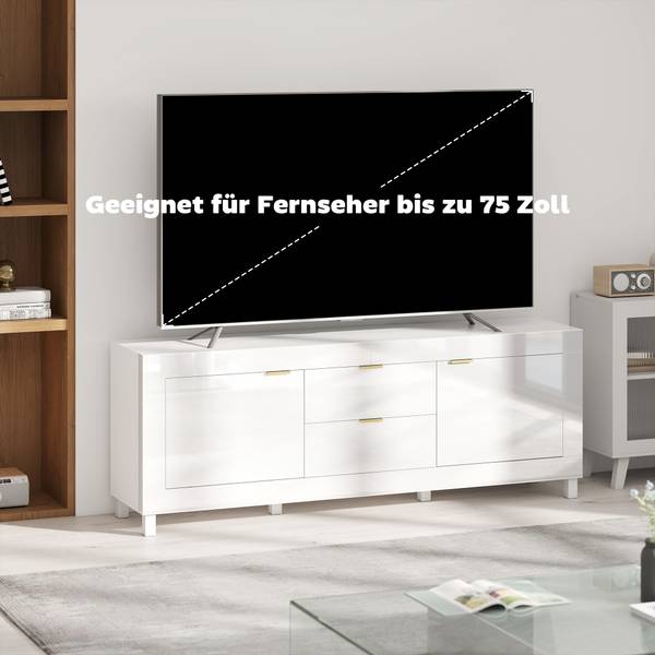 TV-Schrank 83B-694V90WT Weiß - Holzwerkstoff - 40 x 66 x 180 cm