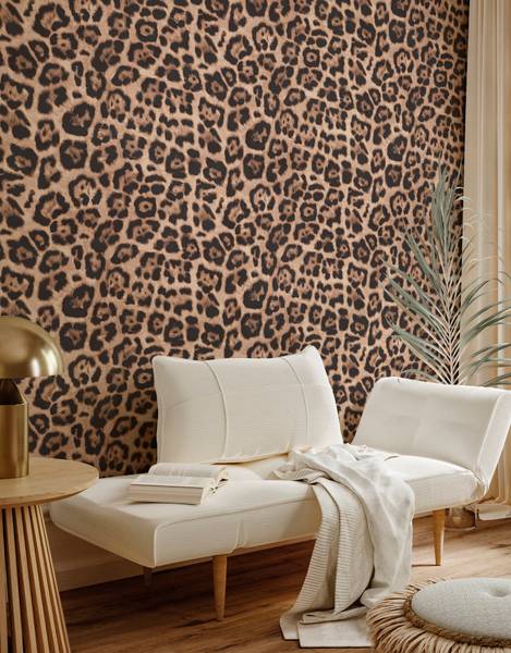 Panorama-Tapete Leopard Braun