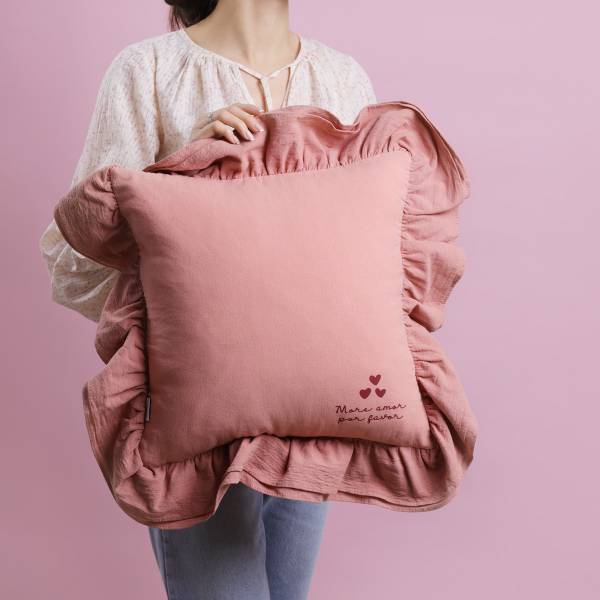 Kopfkissenbezug CHERISH LOVE Rot - Textil - 45 x 1 x 45 cm