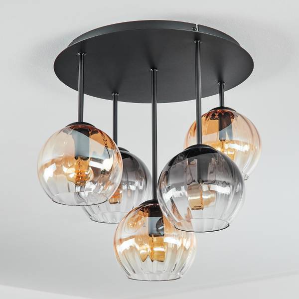 Deckenleuchte Cesaro Grau - Gelb - Metall - 39 x 22 x 40 cm